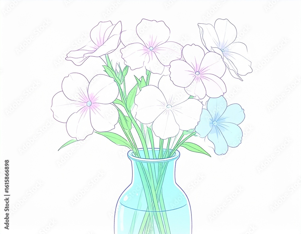 Obraz premium 花 花瓶 イラスト