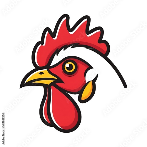 Head chicken rooster logo illustration