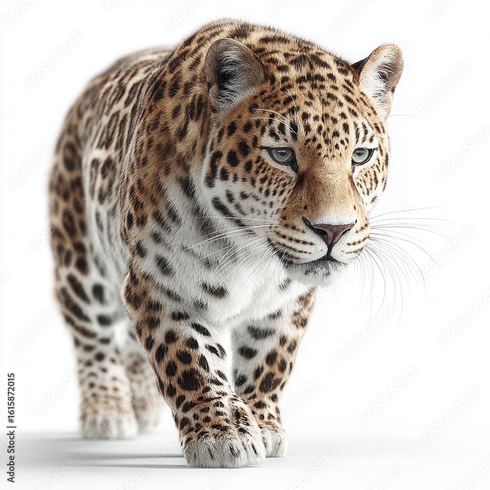 Obraz premium Powerful Walking Forward on White