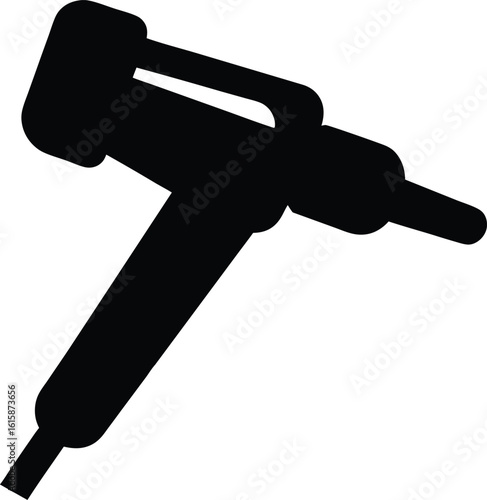 Silhouette of a Professional Caulk Gun for Construction and Home Improvement Projects Symbolizing Precision and Efficiency
