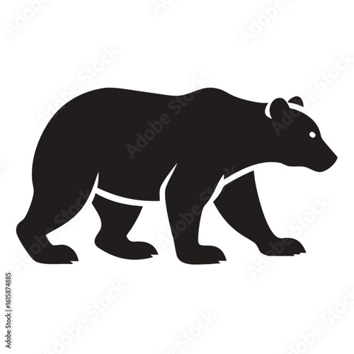 Black Bear Walking Silhouette Symbol Wildlife Nature Animal Mammal