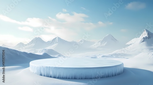 3d rendering platform and natural ice podium