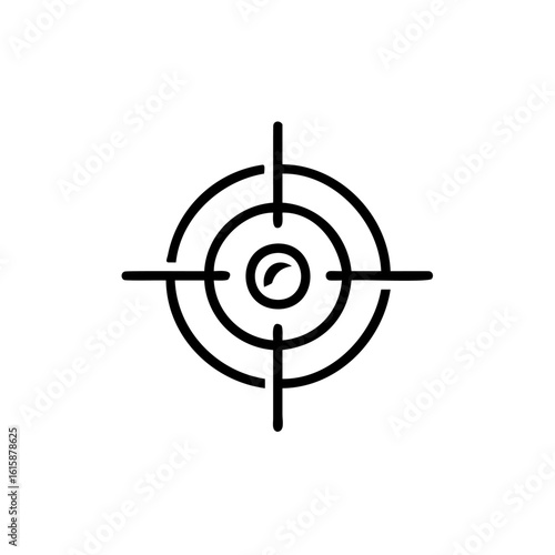 Outline target icon with concentric circles crosshairs goal objective