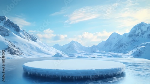 3d rendering platform and natural ice podium