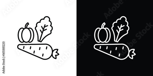 Vegetable icon. Minimalist vector design. Editable stroke. EPS10