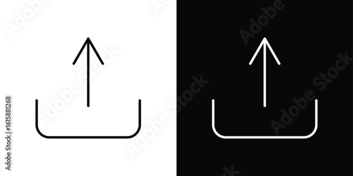 Upload icon. Minimalist vector design. Editable stroke. EPS10