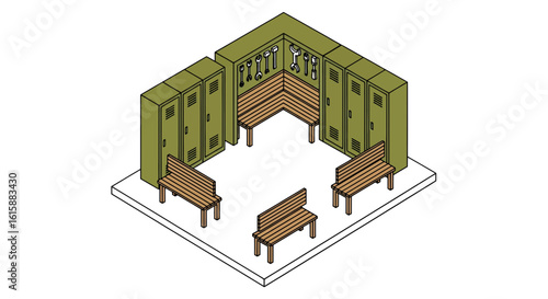 workshop interior with tool storage and benches
