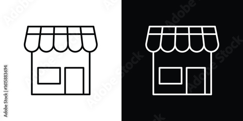 Store icon. Minimalist vector design. Editable stroke. EPS10