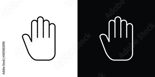 Stop icon. Minimalist vector design. Editable stroke. EPS10