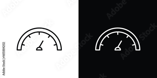 Speedometer icon. Minimalist vector design. Editable stroke. EPS10