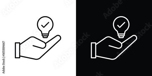 Solution icon. Minimalist vector design. Editable stroke. EPS10