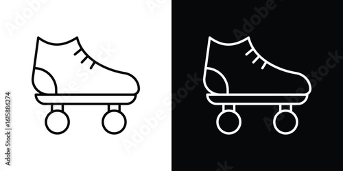 Roller skates icon. Minimalist vector design. Editable stroke. EPS10