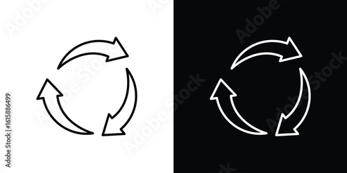 Reuse icon. Minimalist vector design. Editable stroke. EPS10