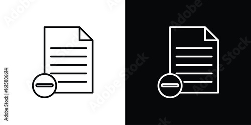 Remove file icon. Minimalist vector design. Editable stroke. EPS10