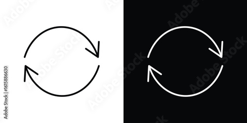 Repeat icon. Minimalist vector design. Editable stroke. EPS10