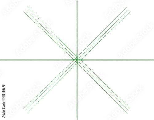 Abstract Design with Bright Green Lines Radiating from Center Star