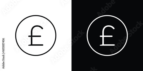 Pound icon. Minimalist vector design. Editable stroke. EPS10