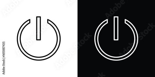 Power button icon. Minimalist vector design. Editable stroke. EPS10
