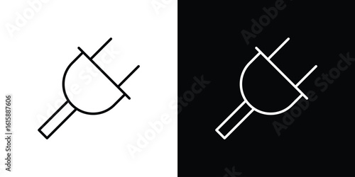Plug icon. Minimalist vector design. Editable stroke. EPS10