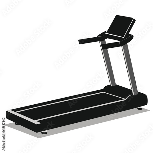 Isolated vector illustration of black and white gym exercise machine