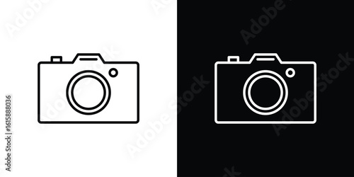 Photo Camera icon. Minimalist vector design. Editable stroke. EPS10