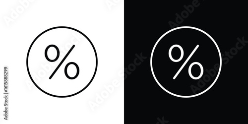 Percentage icon. Minimalist vector design. Editable stroke. EPS10