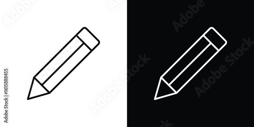 Pencil icon. Minimalist vector design. Editable stroke. EPS10