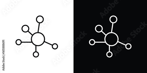 Particle icon. Minimalist vector design. Editable stroke. EPS10