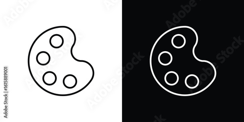 Palette icon. Minimalist vector design. Editable stroke. EPS10