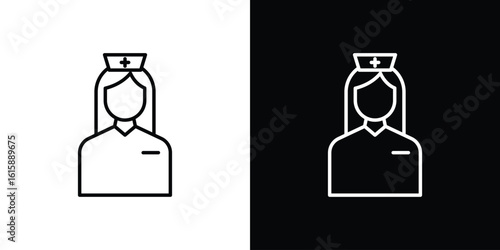 Nurse icon. Minimalist vector design. Editable stroke. EPS10