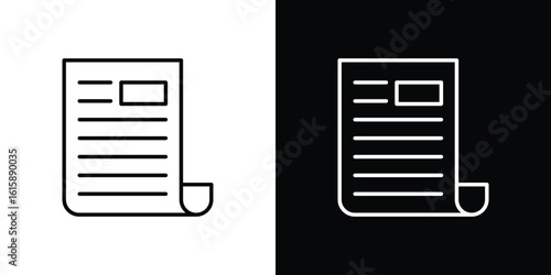 News icon. Minimalist vector design. Editable stroke. EPS10