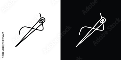 Needle icon. Minimalist vector design. Editable stroke. EPS10