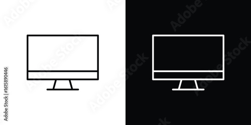 Monitor icon. Minimalist vector design. Editable stroke. EPS10