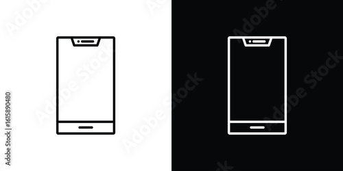 Mobile icon. Minimalist vector design. Editable stroke. EPS10