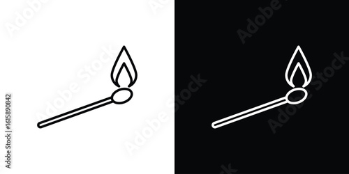 Matches icon. Minimalist vector design. Editable stroke. EPS10