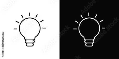 Light bulb icon. Minimalist vector design. Editable stroke. EPS10