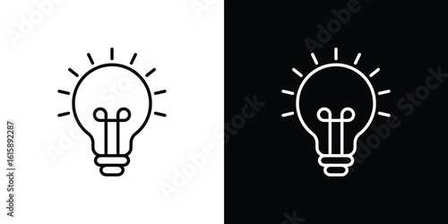 Lightbulb icon. Minimalist vector design. Editable stroke. EPS10