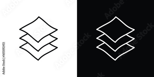 Layers icon. Minimalist vector design. Editable stroke. EPS10