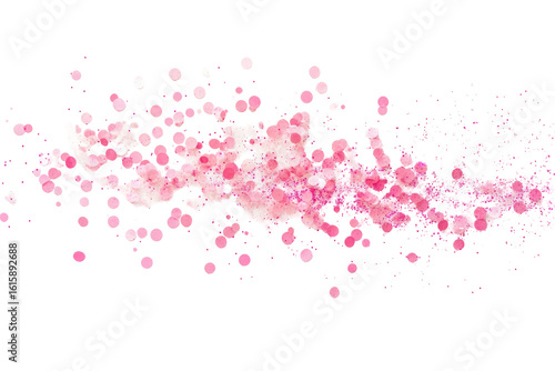 Abstract pink and white splatter burst isolated on transparent background. Pink sparkles and glitter isolated on white background.