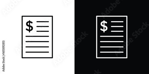 Invoice icon. Minimalist vector design. Editable stroke. EPS10