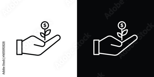 Investment icon. Minimalist vector design. Editable stroke. EPS10