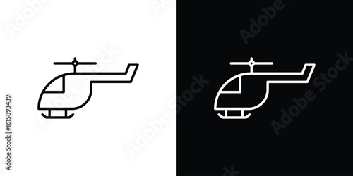 Helicopter icon. Minimalist vector design. Editable stroke. EPS10