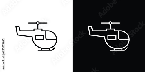 Helicopter icon. Minimalist vector design. Editable stroke. EPS10