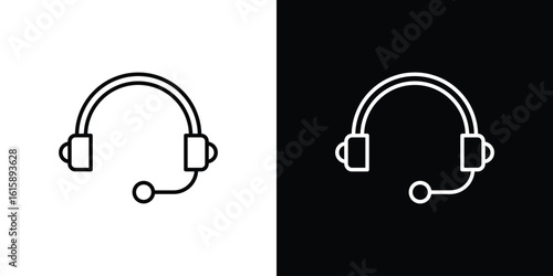 Headphones icon. Minimalist vector design. Editable stroke. EPS10