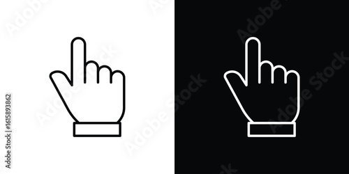 Hand pointer icon. Minimalist vector design. Editable stroke. EPS10