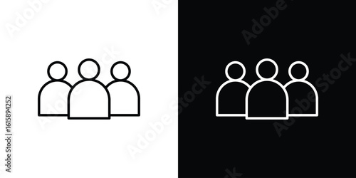 Group icon. Minimalist vector design. Editable stroke. EPS10