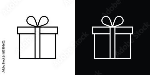 Gift icon. Minimalist vector design. Editable stroke. EPS10