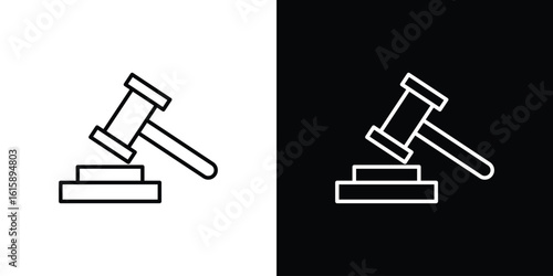 Gavel icon. Minimalist vector design. Editable stroke. EPS10