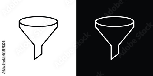Funnel icon. Minimalist vector design. Editable stroke. EPS10