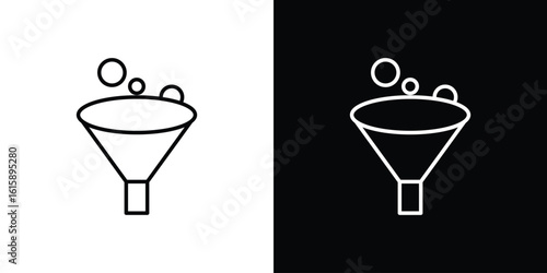 Funnel icon. Minimalist vector design. Editable stroke. EPS10
